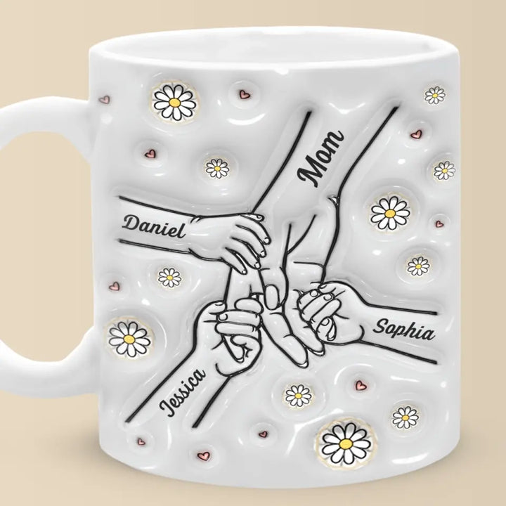 Joie de Famille: Mug 3D Personnalisé - Mère, Grand-mère - Cadeau Spécial