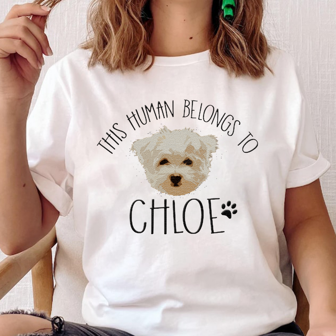 This Human Belongs to Dog brodé Animal Portrait