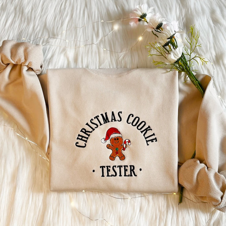 Sweat-shirt en pain d’épice de Noël brodé Cookie Baker