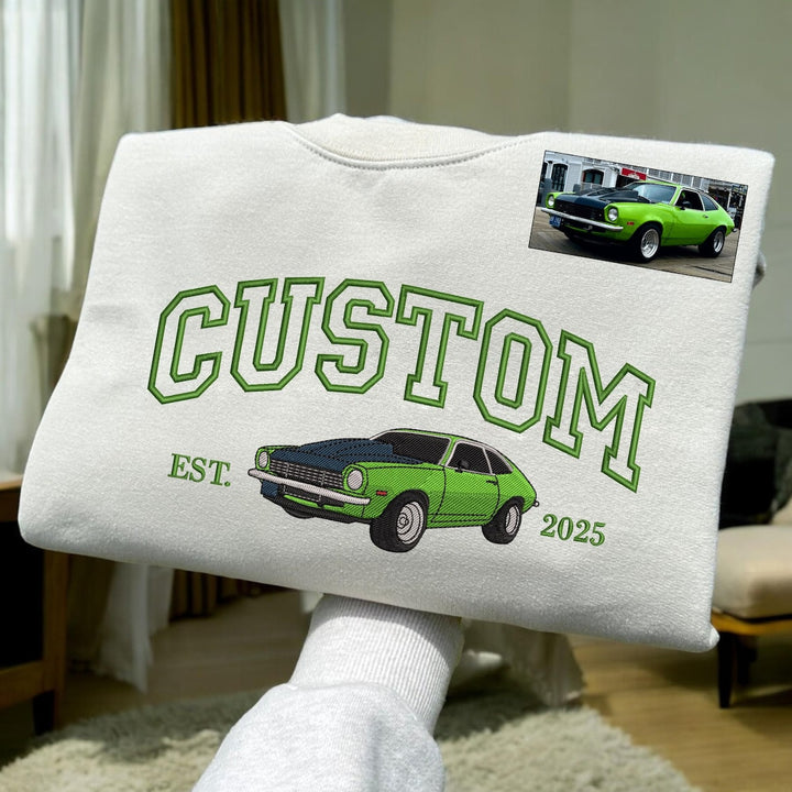 Sweat à capuche de voiture brodé personnalisé, sweat-shirt de voiture