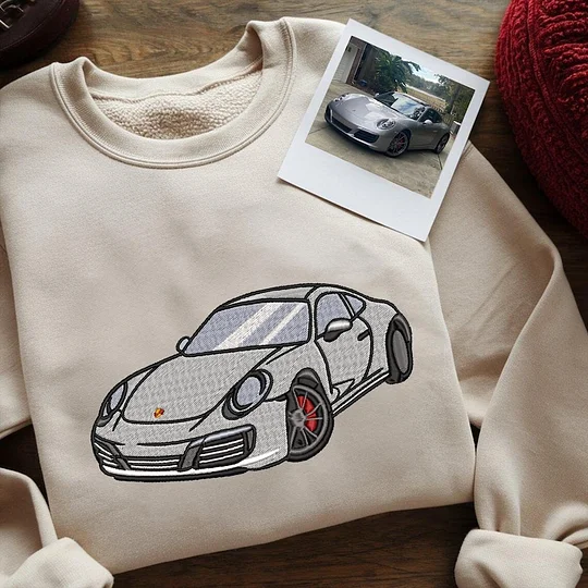 Sweat-shirt brodé de voiture personnalisé