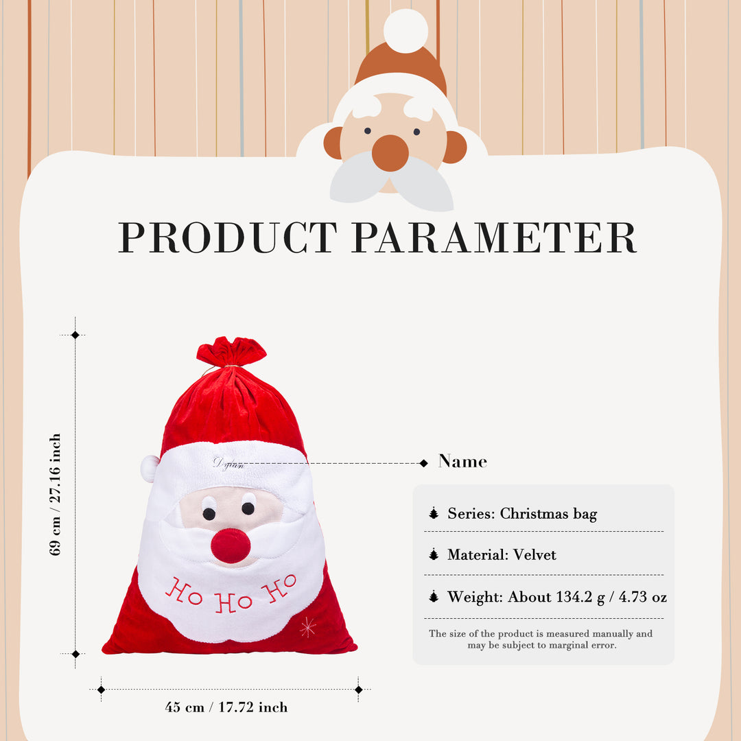 Sac père Noël cabas à fermeture de Noël Prénom Personnalisé