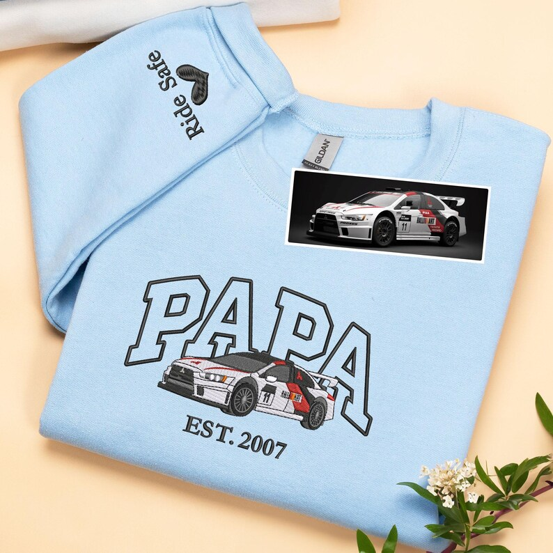 Sweat à capuche/t-shirt/sweat-shirt de voiture brodé pour PAPA