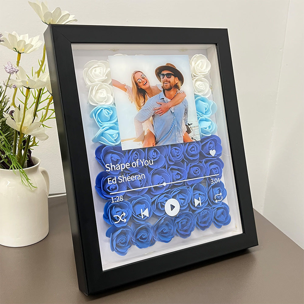 Cassette musicale personnalisée avec photo de couple et lumière