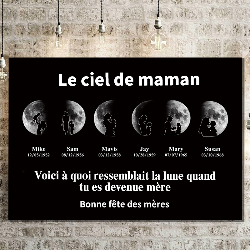 Grande vente pour la fête des mères – Cadre photo personnalisé phases de lune