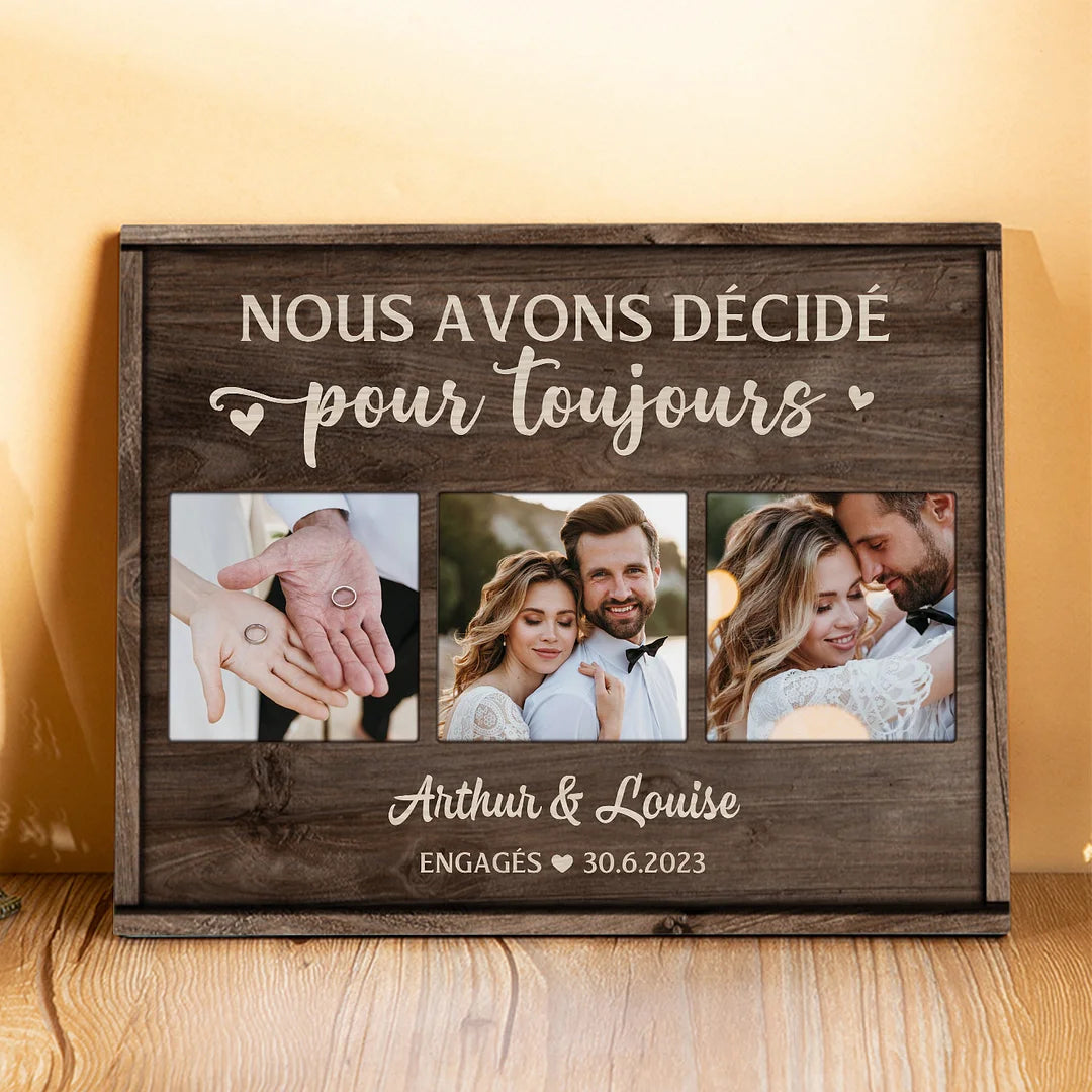 Cadre  Personnalisés avec Date et Photo pour Couple