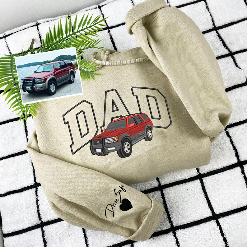 Sweat à capuche/t-shirt/sweat-shirt de voiture brodé pour PAPA