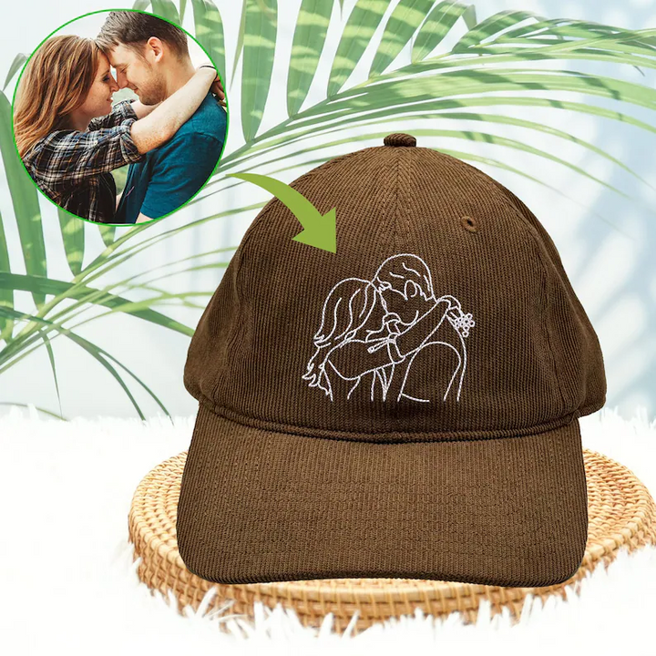 Chapeau de contour de portrait personnalisé, meilleur cadeau de Noël pour couple