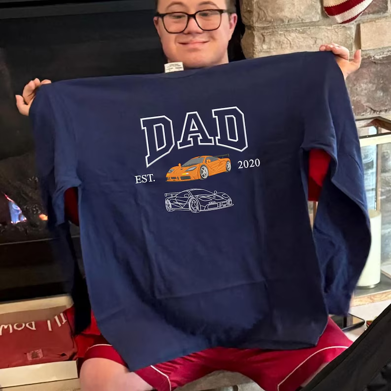Sweat à capuche brodé personnalisé avec photo de voiture, cadeau personnalisé pour lui, cadeau pour la fête des pères