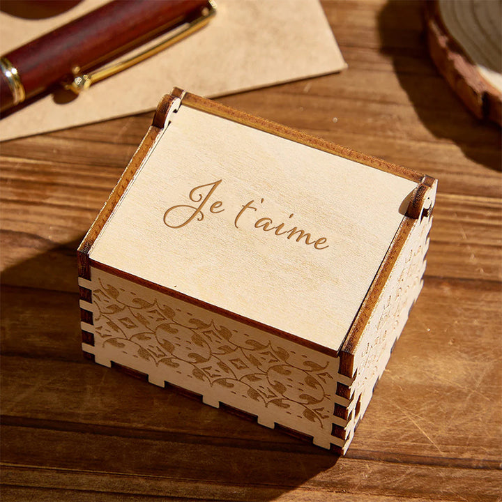 Boîte à Musique Numérique Personnalisée – Boîte à Musique en Bois Gravée avec Texte &amp; Mélodie au Choix 🎵✨
