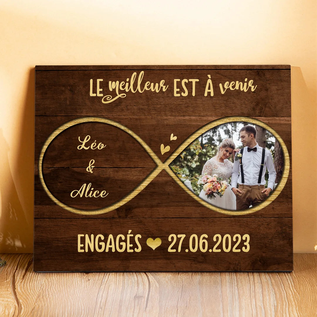 Cadre  Personnalisés avec Date et Photo pour Couple