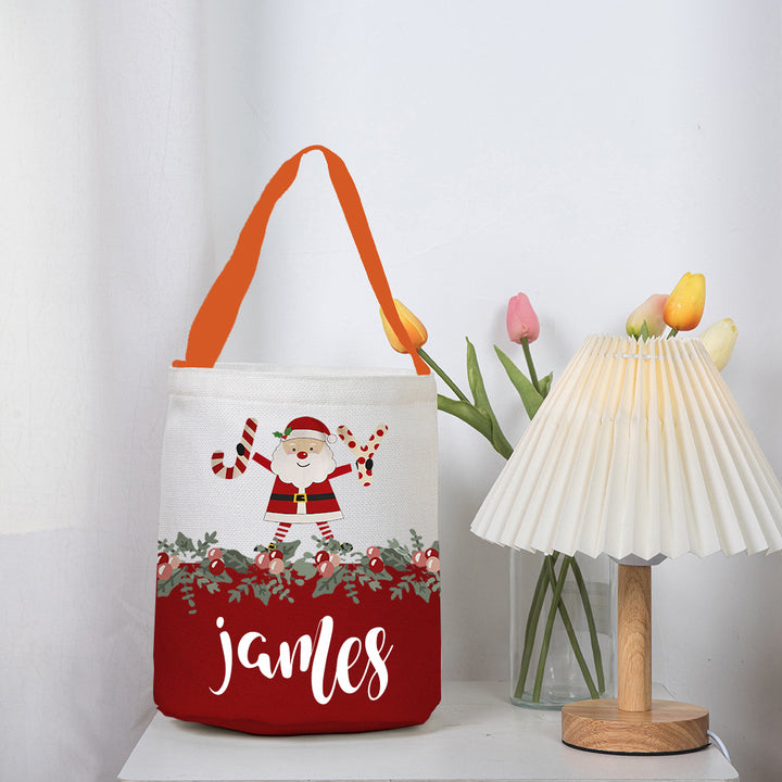 Sac de Noël père Noël 1 Prénom Personnalisé