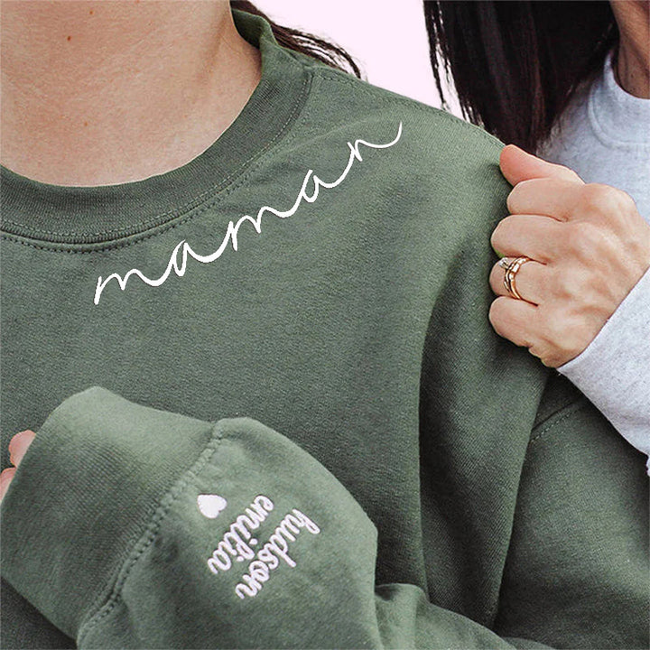 Sweat-shirt brodé Mama Personnalis