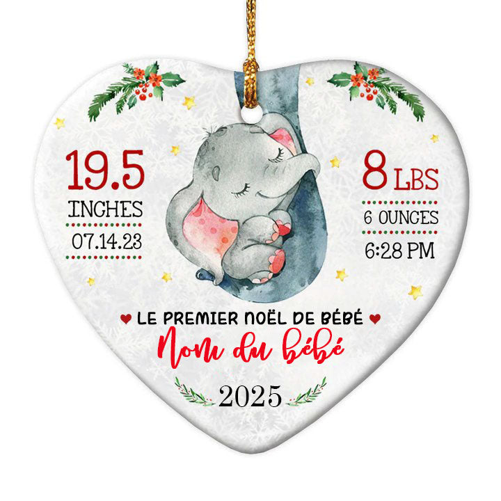 2025 Ornements personnalisé avec de bébé d'éléphant de 4 couleurs