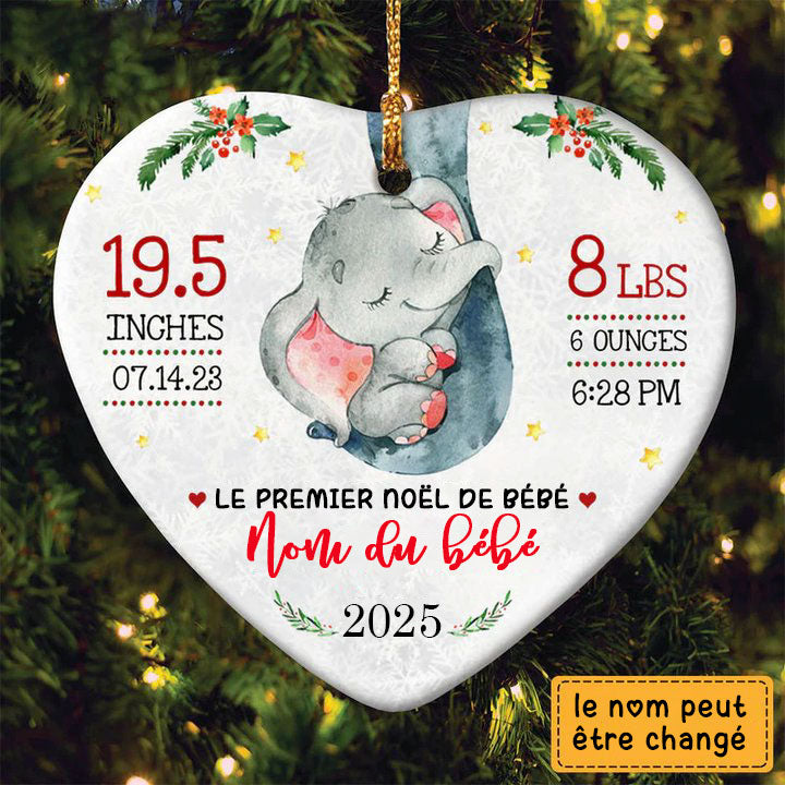 2025 Ornements personnalisé avec de bébé d'éléphant de 4 couleurs