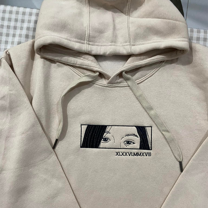Sweat-shirt brodé personnalisé avec photo de couple - Cadeau de Saint-Valentin
