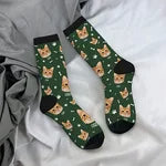 Chaussettes Personnalisées avec Nom et Portrait de l'Animal Cadeau Anniversaire Noël pour Amoureux Propriétaires des Chiens