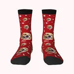 Chaussettes Personnalisées avec Nom et Portrait de l'Animal Cadeau Anniversaire Noël pour Amoureux Propriétaires des Chiens