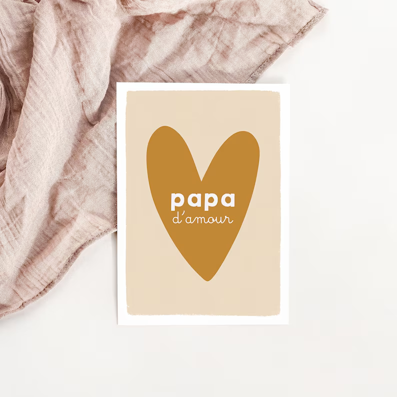 Carte Coeur Amour Papa - Fête des Pères