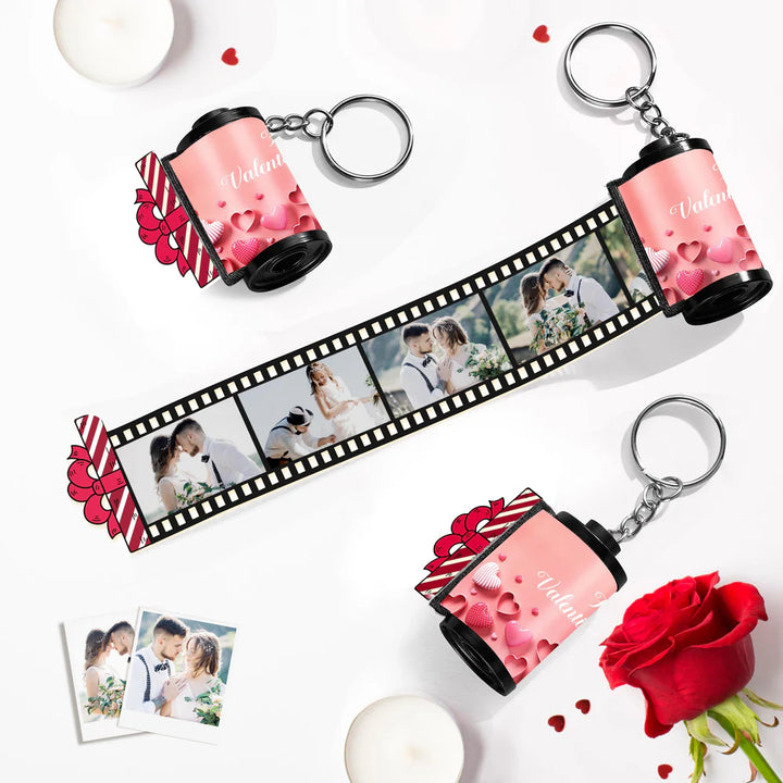 Porte-clés film photo personnalisé, cadeau de Saint Valentin