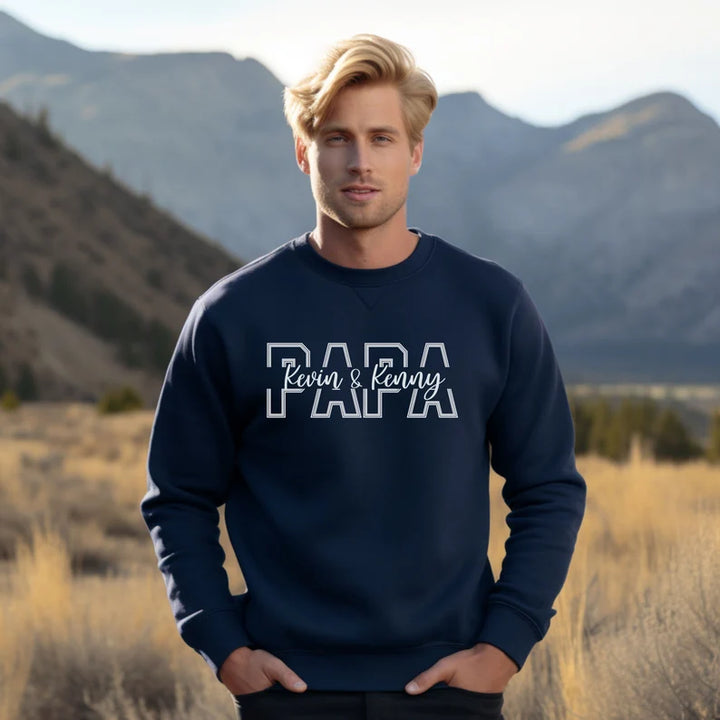 Sweat papa personnalisé avec noms d'enfants