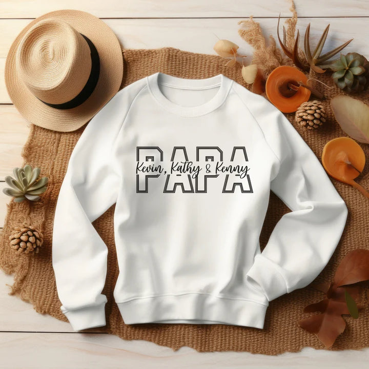 Sweat papa personnalisé avec noms d'enfants