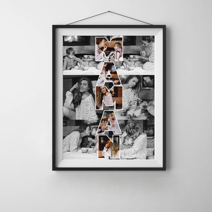 Modèle de collage photo personnalisé DADDY, Cadeau personnalisé pour la fête des pères