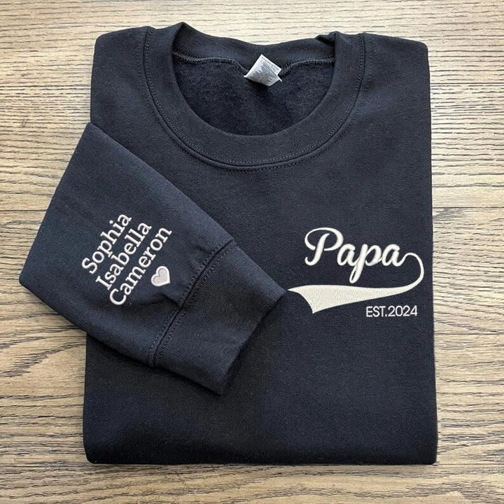 Sweat-shirt brodé Papa, chemise Grand-père Est