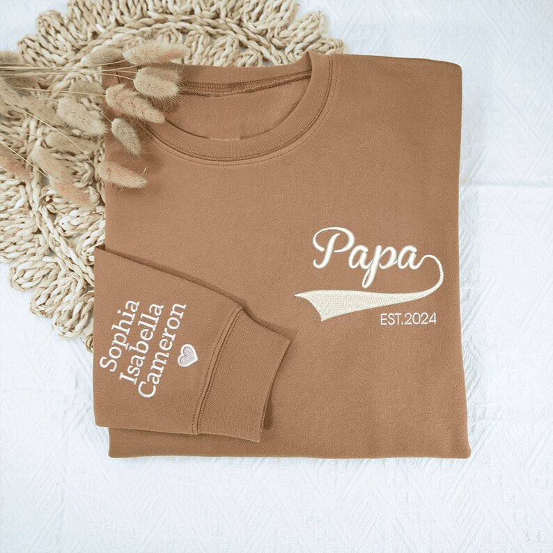 Sweat-shirt brodé Papa, chemise Grand-père Est