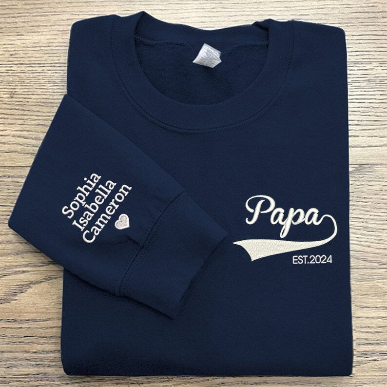 Sweat-shirt brodé Papa, chemise Grand-père Est