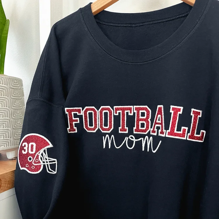 Sweat-shirt maman sport brodé à paillettes personnalisé
