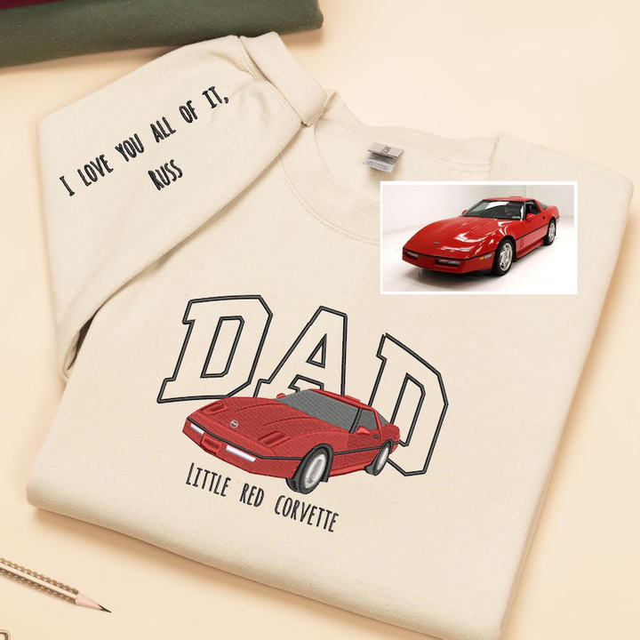 Sweat à capuche/t-shirt/sweat-shirt de voiture brodé pour PAPA