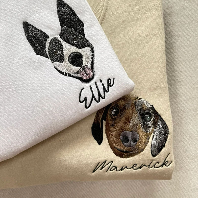 Sweat-shirt à col rond pour animaux de compagnie brodé personnalisé