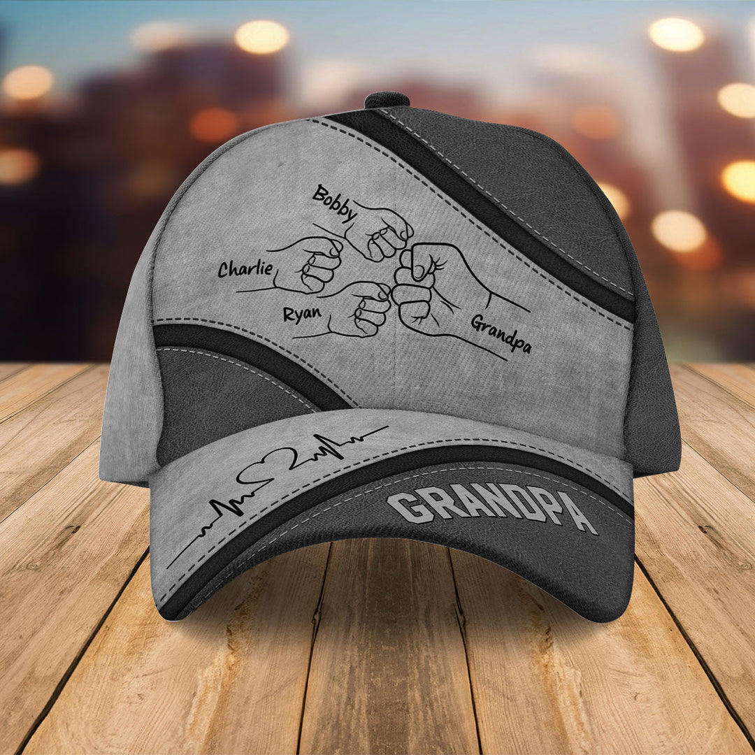 👴Casquette classique Grandpa Fist Bump avec enfants