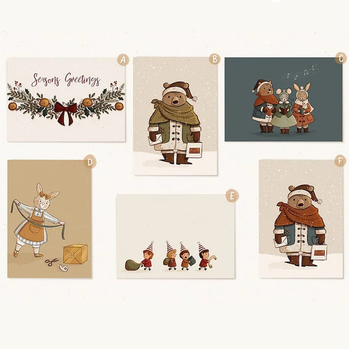 Pack de cartes de Noël mixtes-Ensemble de 3-6 cartes de vœux