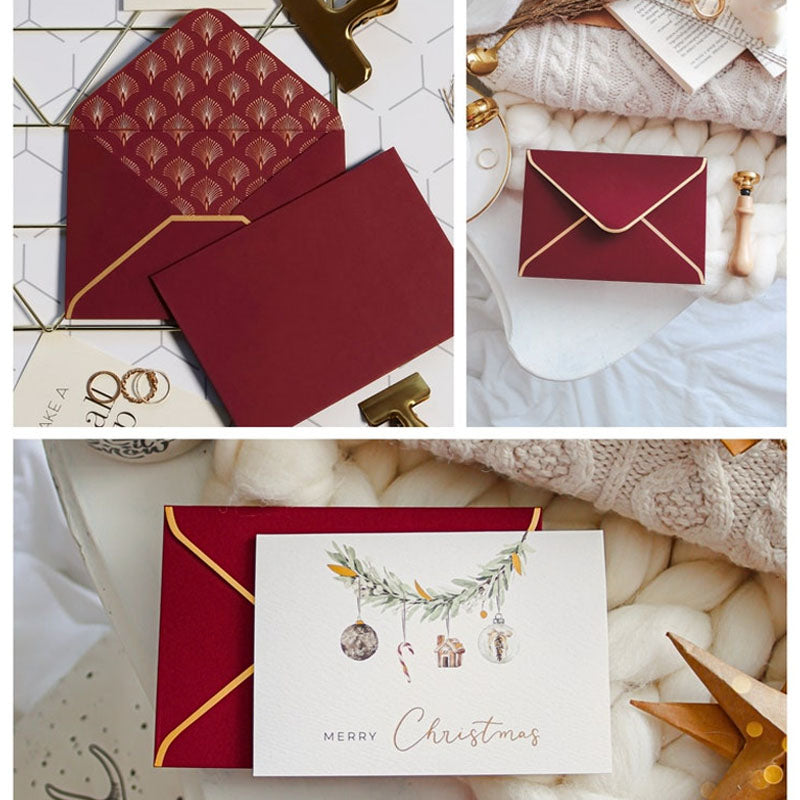 Carte de joyeux Noël avec enveloppe et cachet de cire