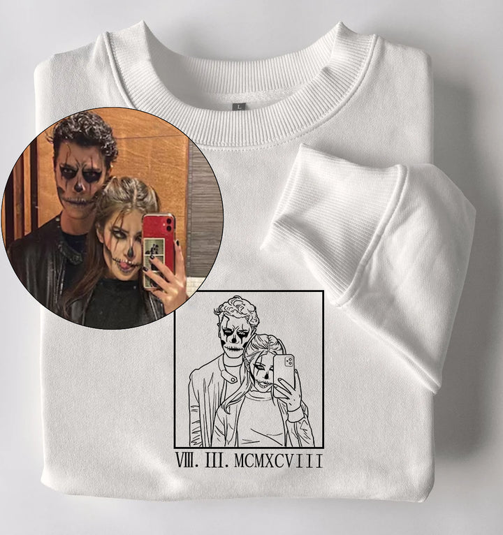 Sweat-shirt personnalisé imprimé avec portrait de couple de style anime