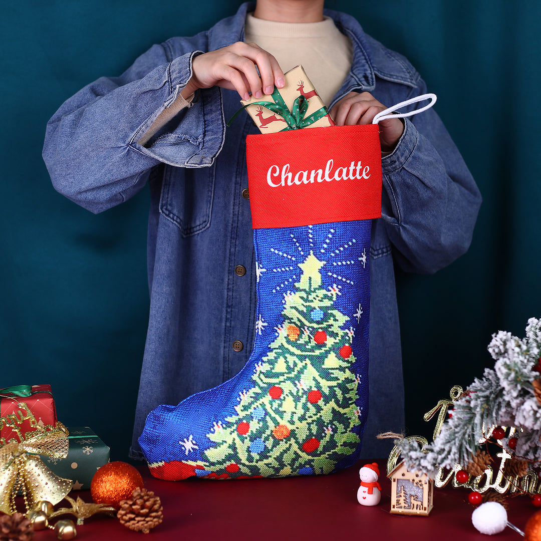 Sac de chaussette de Noël 1 Prénom Personnalisé