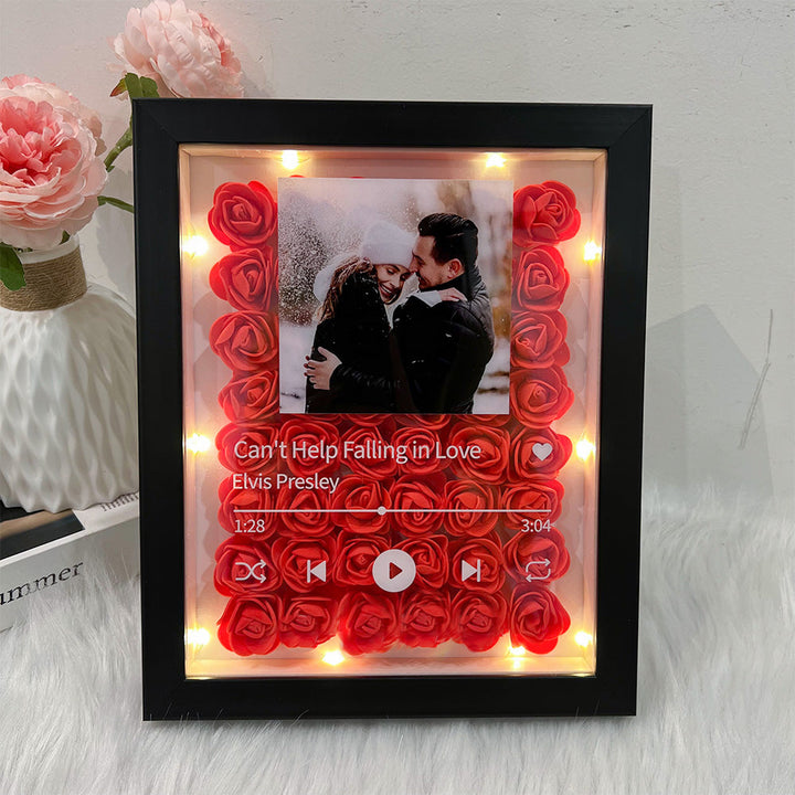 Cassette musicale personnalisée avec photo de couple et lumière