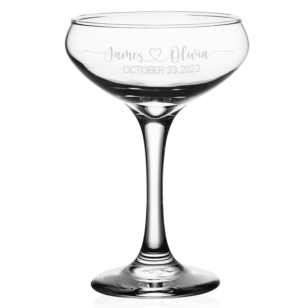 Verre à cocktail personnalisé pour anniversaire de couple