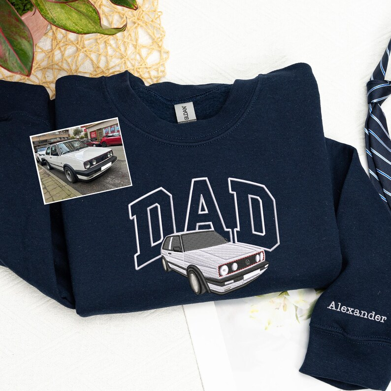 Sweat à capuche/t-shirt/sweat-shirt de voiture brodé pour PAPA