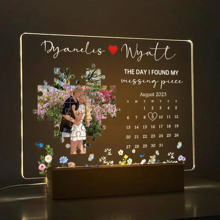 The Day I Found My Missing Piece-Cadre photo lumineux personnalisé