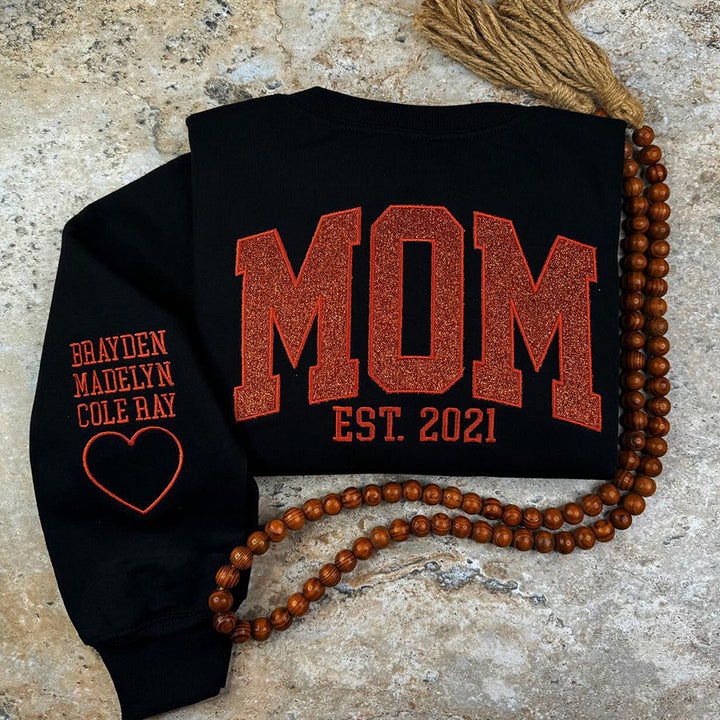 Custom Applique Glitter Mama Sweatshirt