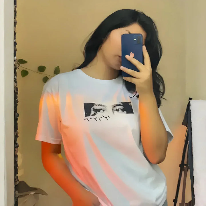 T-shirt personnalisé avec yeux pour couple