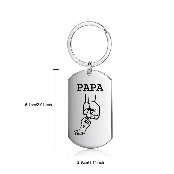 À mon Papa - Porte-Clés Poings 1-5 Prénom Personnalisé