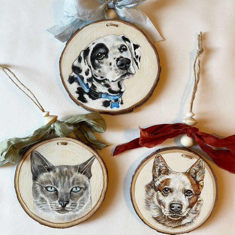 Custom Hand Painted Pet Ornament, cadeau de Noël