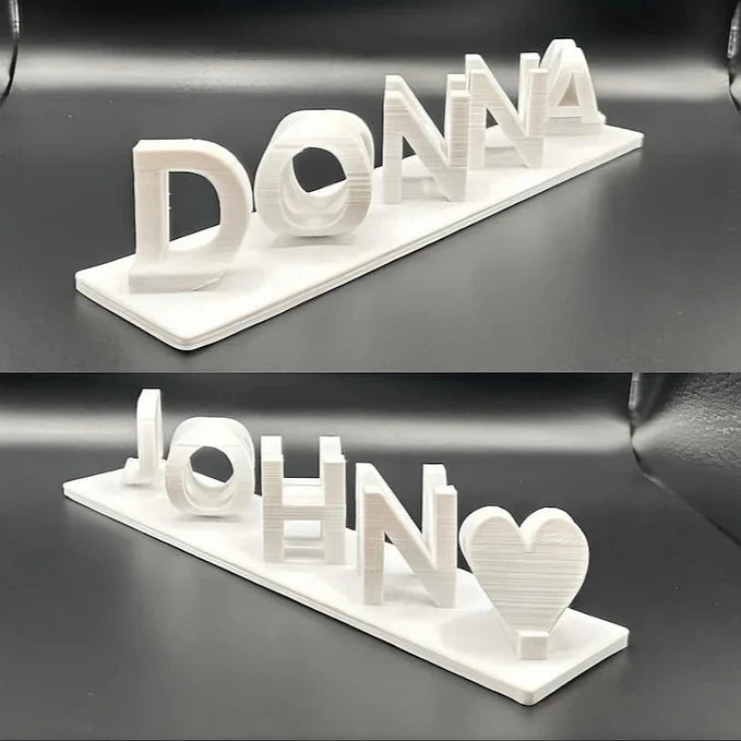 Double nom Illusion Love imprimé en 3D comme cadeaux doux