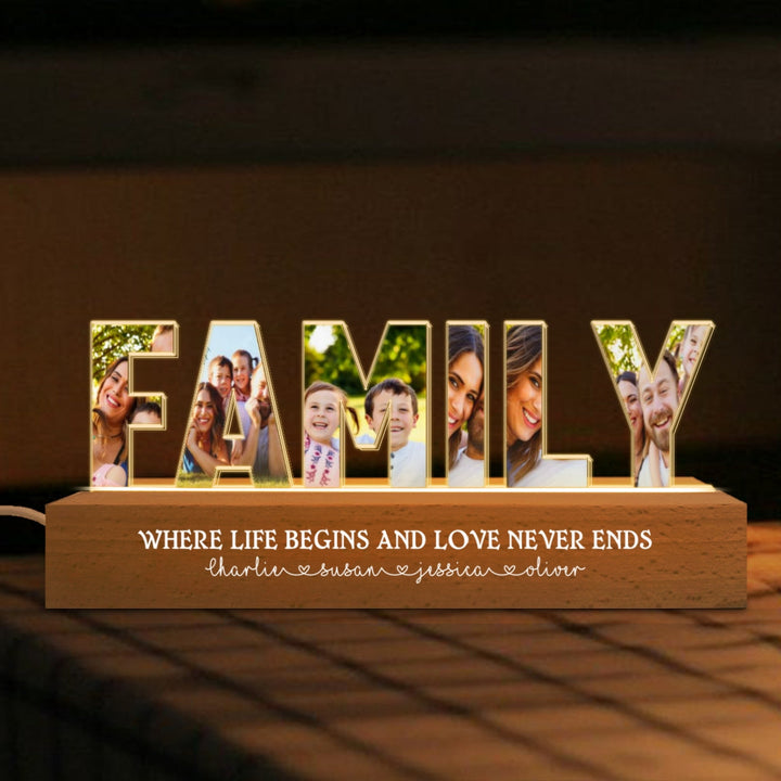 Family Whole Lot Of Love Photo Gallery Personalized LED Night Light