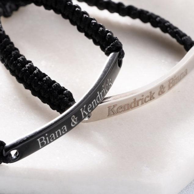 Personalized Roman Numeral Couple Bracelet