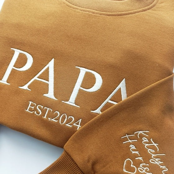 PAPA Sweat brodé papa personnalisé